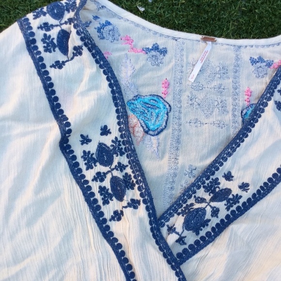 Nwot Free people embroidered maxi dress s small 4 - Picture 2 of 5